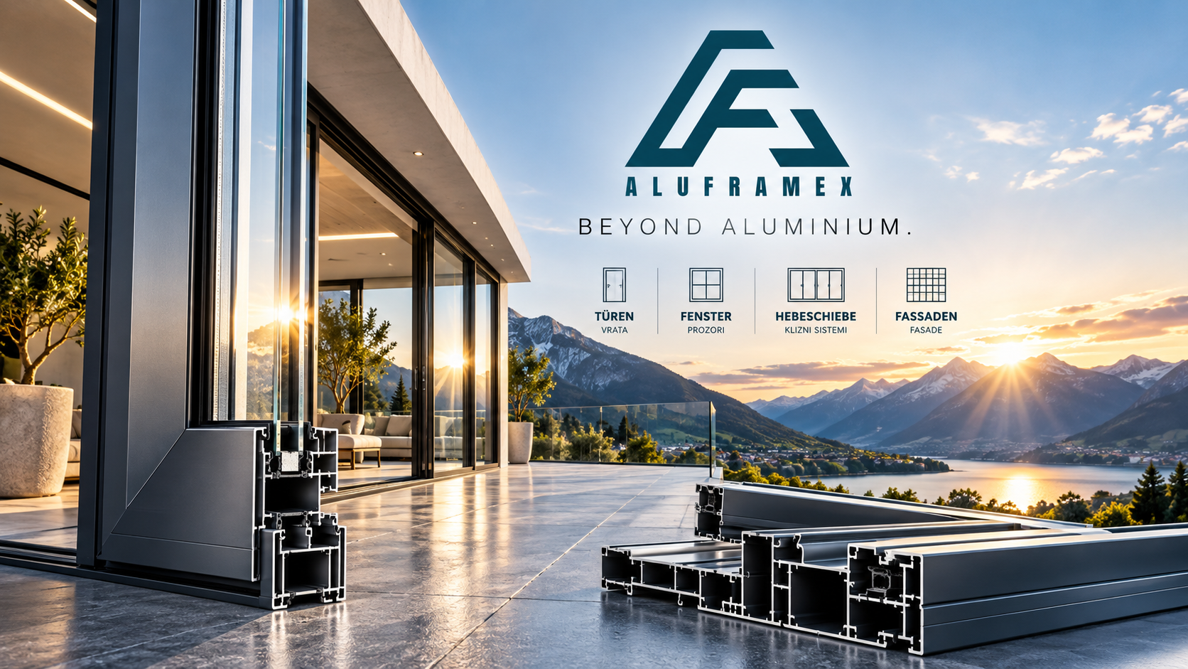 Aluminium-Architektur am Bergsee